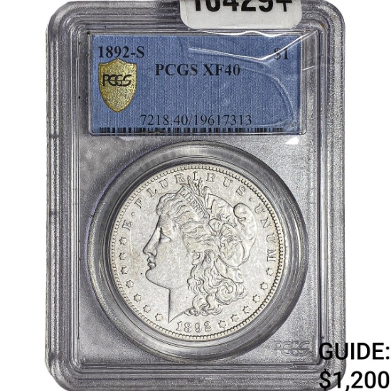 1892-S Morgan Silver Dollar PCGS XF40