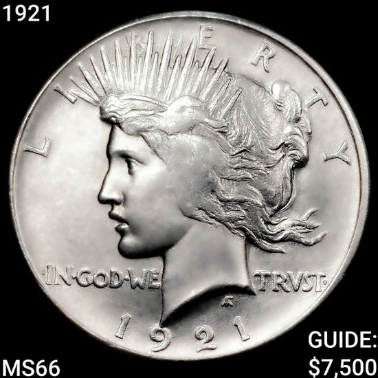 1921 Silver Peace Dollar GEM BU