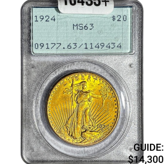1924 $20 Gold Double Eagle PCGS MS63