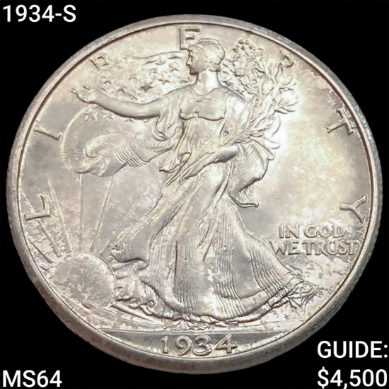 1934-S Walking Liberty Half Dollar CHOICE BU