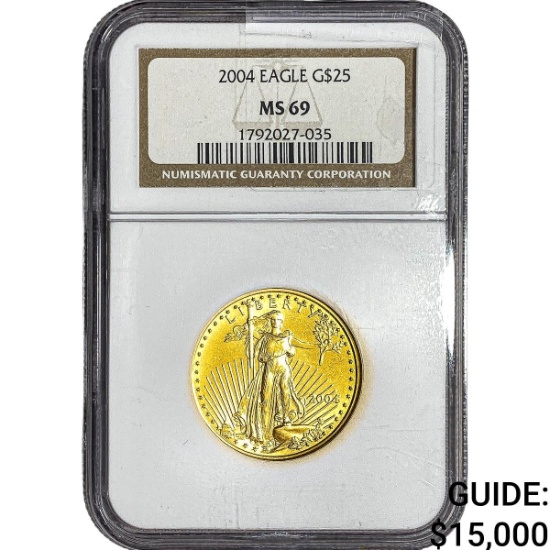 2004 1/2oz Gold Eagle $25 NGC MS69