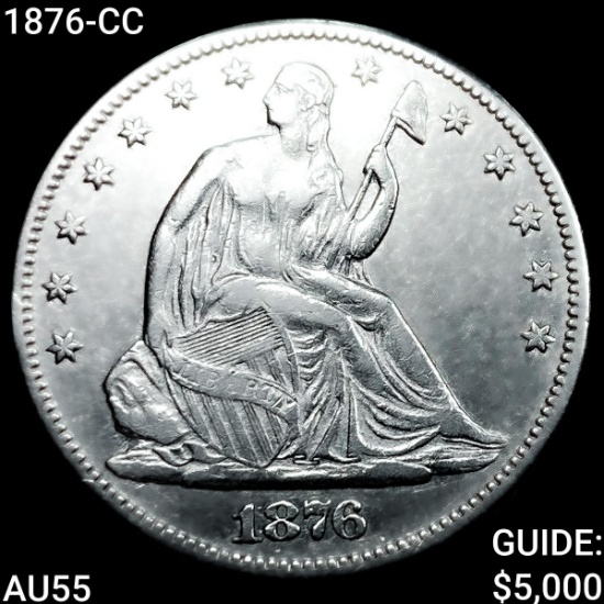 1876-CC Seated Liberty Half Dollar HIGH GRADE
