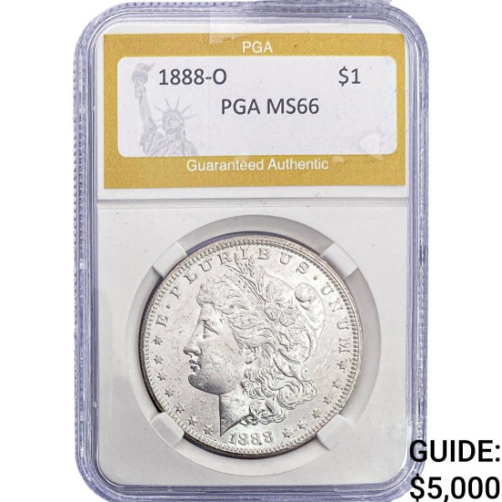 1888-O Morgan Silver Dollar PGA MS66