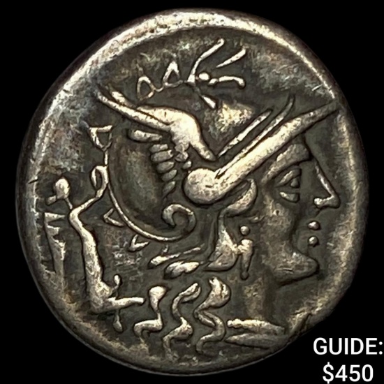 147 BC Roman Republic C. Terentius Lucanus Silver Denarius NEARLY UNCIRCULATED