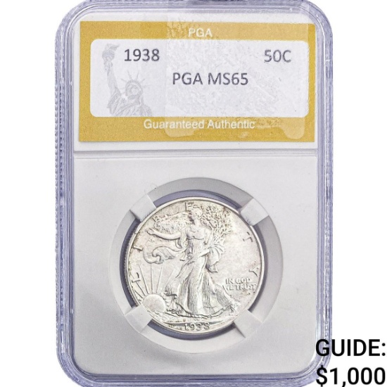 1938 Walking Liberty Half Dollar PGA MS65