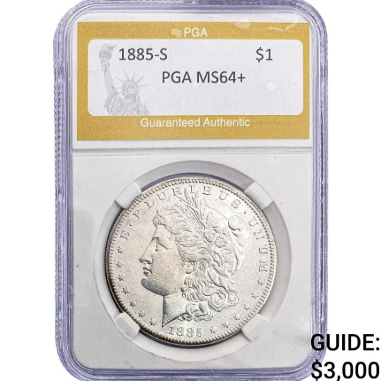 1885-S Morgan Silver Dollar PGA MS64+