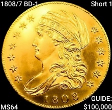 1808/7 BD-1 Short 1 $5 Gold Half Eagle CHOICE BU