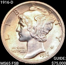 1916-D Mercury Dime GEM BU FSB