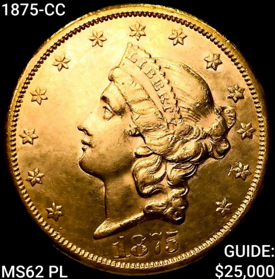 1875-CC $20 Gold Double Eagle UNCIRCULATED PL