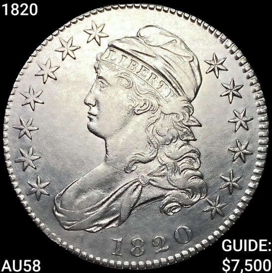 1820 Capped Bust Half Dollar CHOICE AU