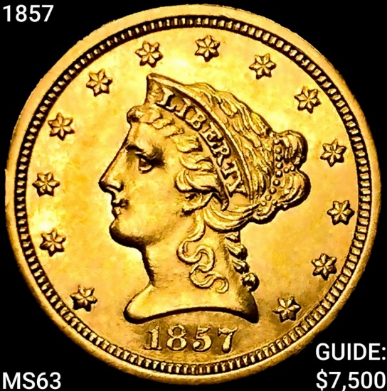 1857 $2.50 Gold Quarter Eagle CHOICE BU