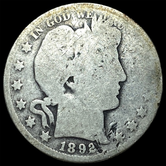 1892-O Silver Barber Quarter NICELY CIRCULATED