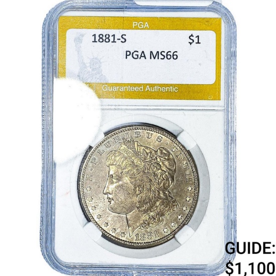 1881-S Morgan Silver Dollar PGA MS66