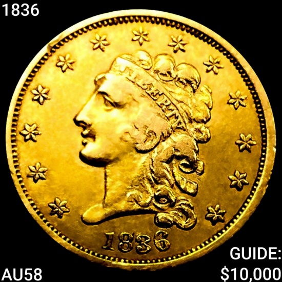 1836 $2.50 Gold Quarter Eagle CHOICE AU