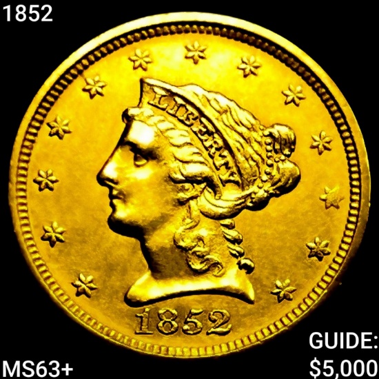 1852 $2.50 Gold Quarter Eagle CHOICE BU+
