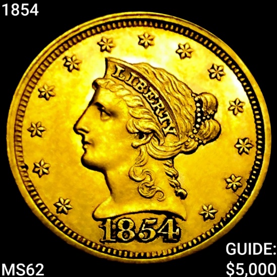 1854 $2.50 Gold Quarter Eagle UNCIRCULATED