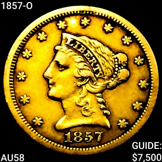 1857-O $2.50 Gold Quarter Eagle CHOICE AU