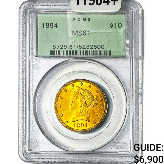 1894 $10 Gold Eagle PCGS MS61
