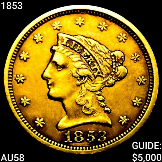 1853 $2.50 Gold Quarter Eagle CHOICE AU