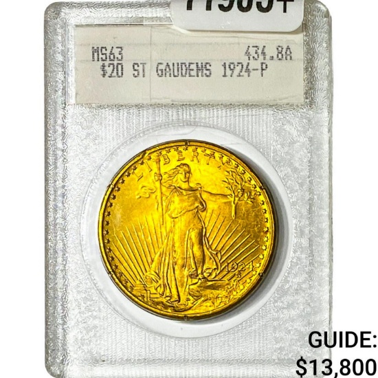 1924-P $20 Gold Double Eagle Blanchard MS63