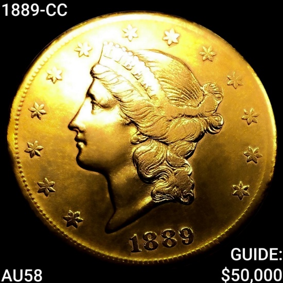 1889-CC $20 Gold Double Eagle CHOICE AU