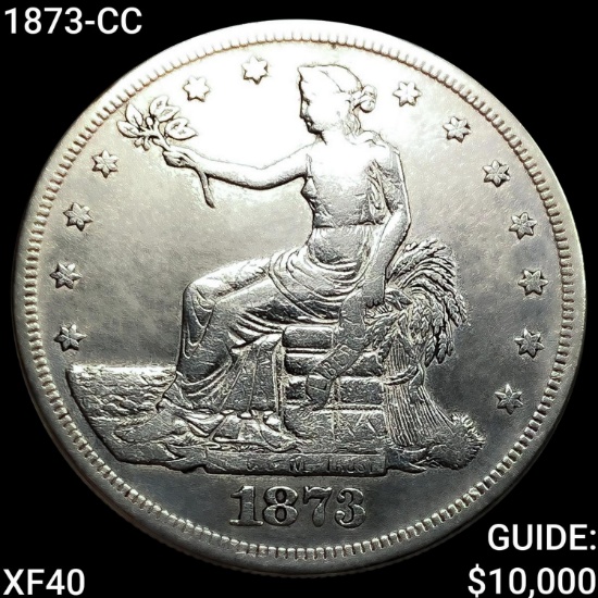 1873-CC Silver Trade Dollar NEARLY UNCIRCULATED