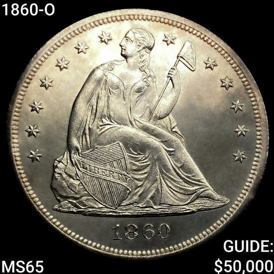 1860-O Seated Liberty Dollar GEM BU