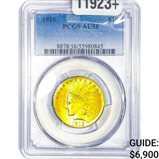 1915 $10 Gold Eagle PCGS AU58