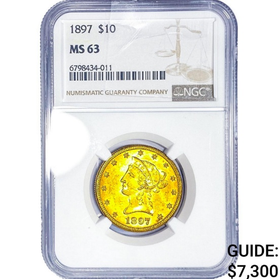 1897 $10 Gold Eagle NGC MS63