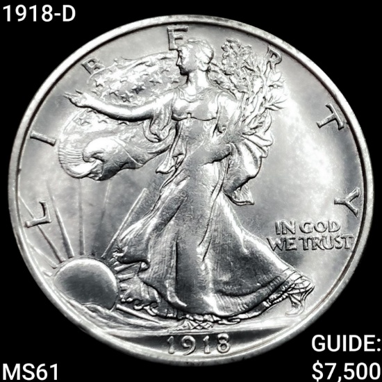 1918-D Walking Liberty Half Dollar UNCIRCULATED