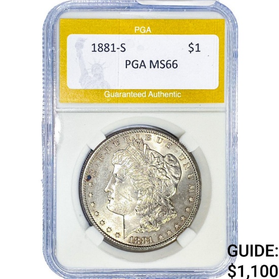 1881-S Morgan Silver Dollar PGA MS66