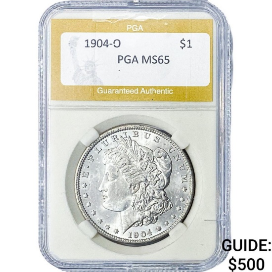1904-O Morgan Silver Dollar PGA MS65