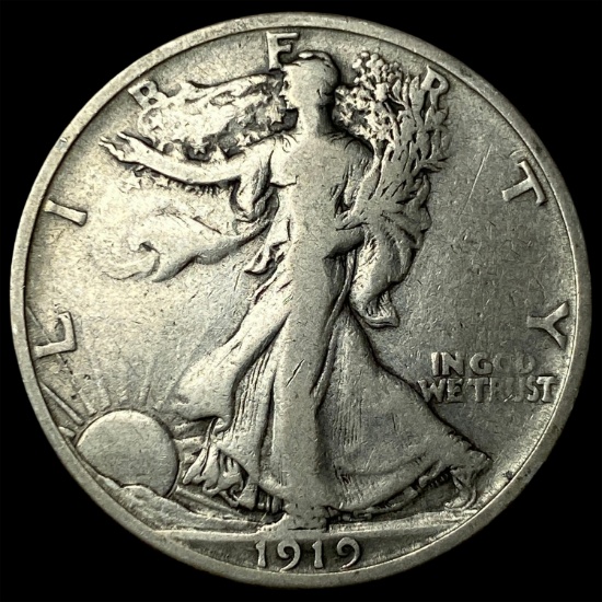 1919-S Silver Walking Liberty Half Dollar LIGHTLY CIRCULATED