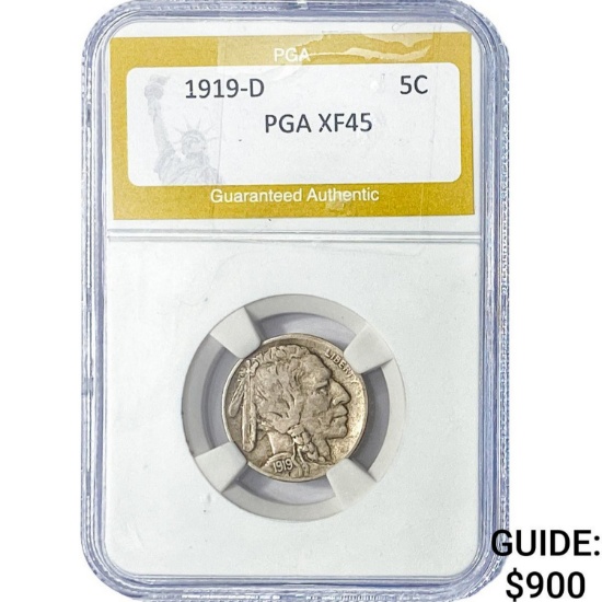 1919-D Buffalo Nickel PGA XF45