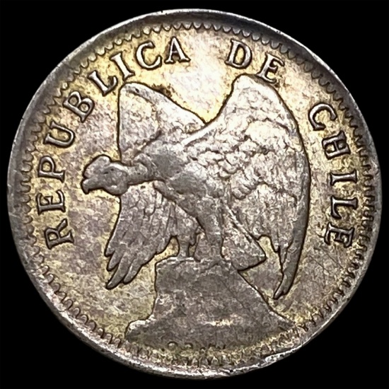 1919 Chile Silver 10 Centavos