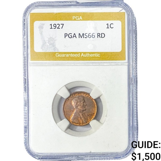 1927 Wheat Cent PGA MS66 RD