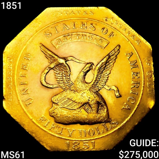 1851 887 $50 Cal Gold Assay UNCIRCULATED