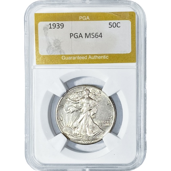 1939 Walking Liberty Half Dollar PGA MS64