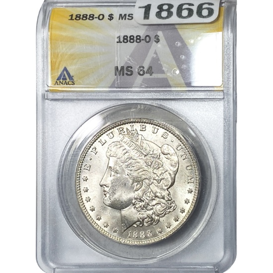 1888-O Morgan Silver Dollar ANACS MS64