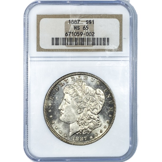 1887 Morgan Silver Dollar NGC MS65