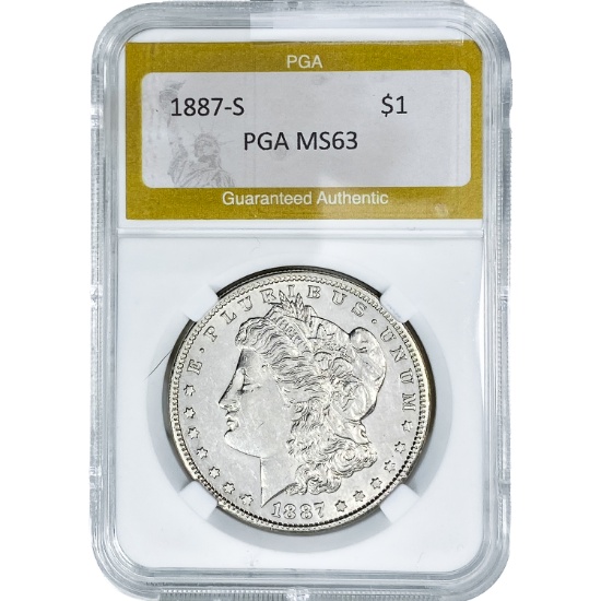 1887-S Morgan Silver Dollar PGA MS63