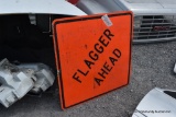 Flagger Ahead Sign