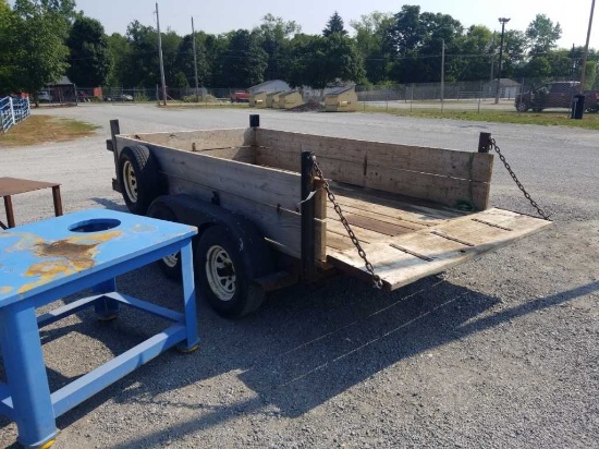 2009 tandem Axle Trailer W/ Wooden Sides