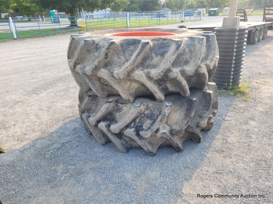 2 - 23.1 X 34 Tractor Tires On Wheels