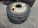 2 Semi Tires & Rims - 255/70r22.5