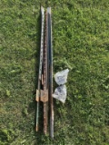 16 Steel Fence Posts & Bag Of Wire Clamps