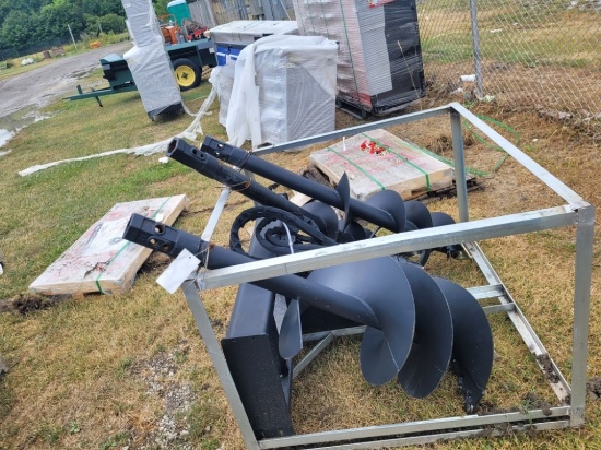 Unused 2022 Greatbear Skid Steer Auger With Three.