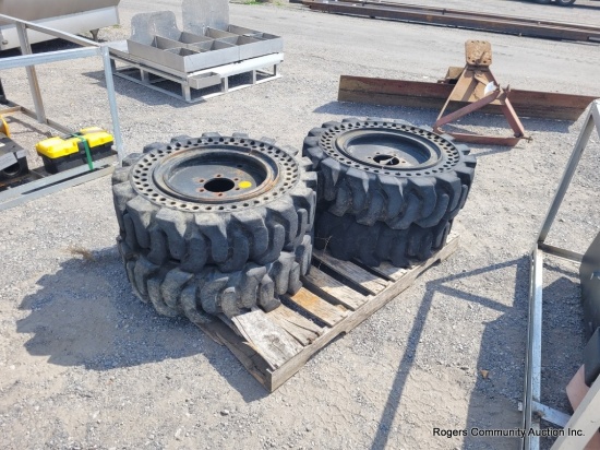 4 Airless Skid Loader Tires & Wheels