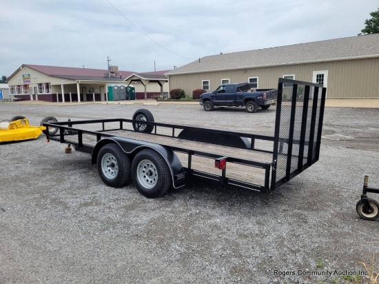 2021 16' Tandem Axle Trailer W/ Ramp Gate