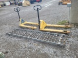 2 Pallet Jacks & Roller Track